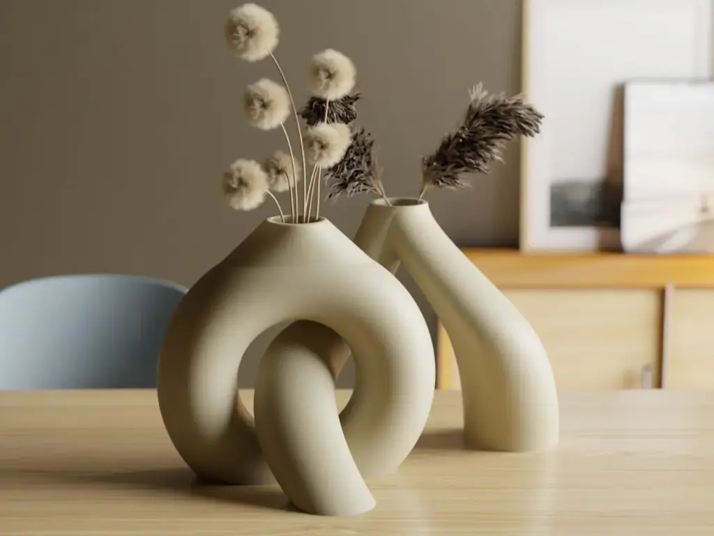 Interlocking Toroidal Vases - A Minimalist Masterpiece